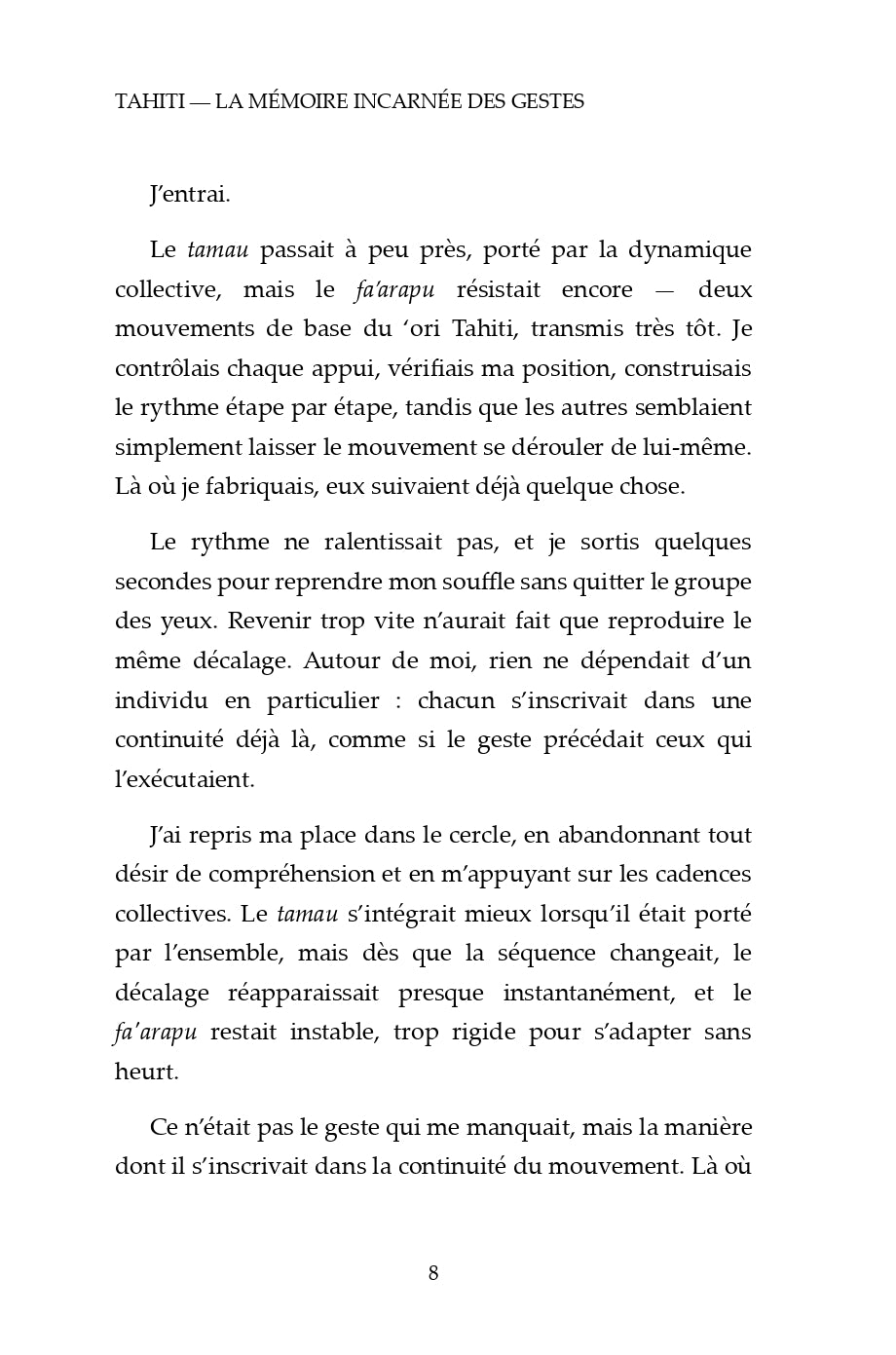 Extrait La Mémoire page 8