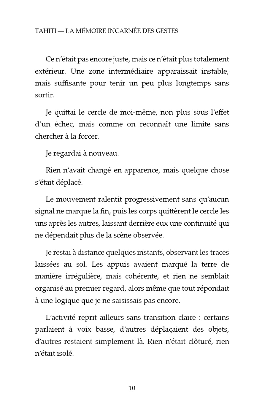 Extrait La Mémoire page 10