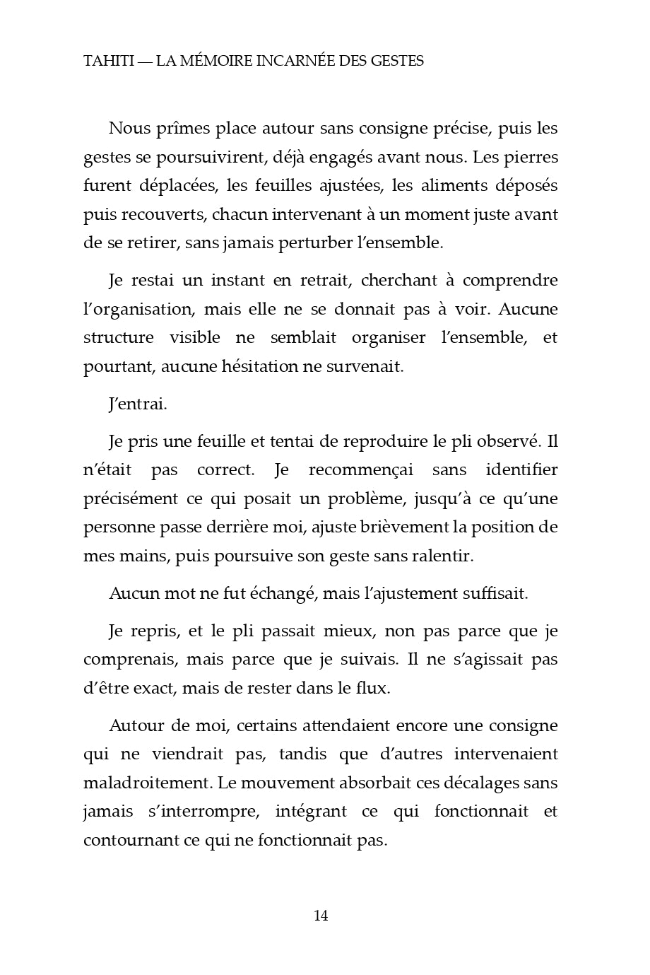 Extrait La Mémoire page 14